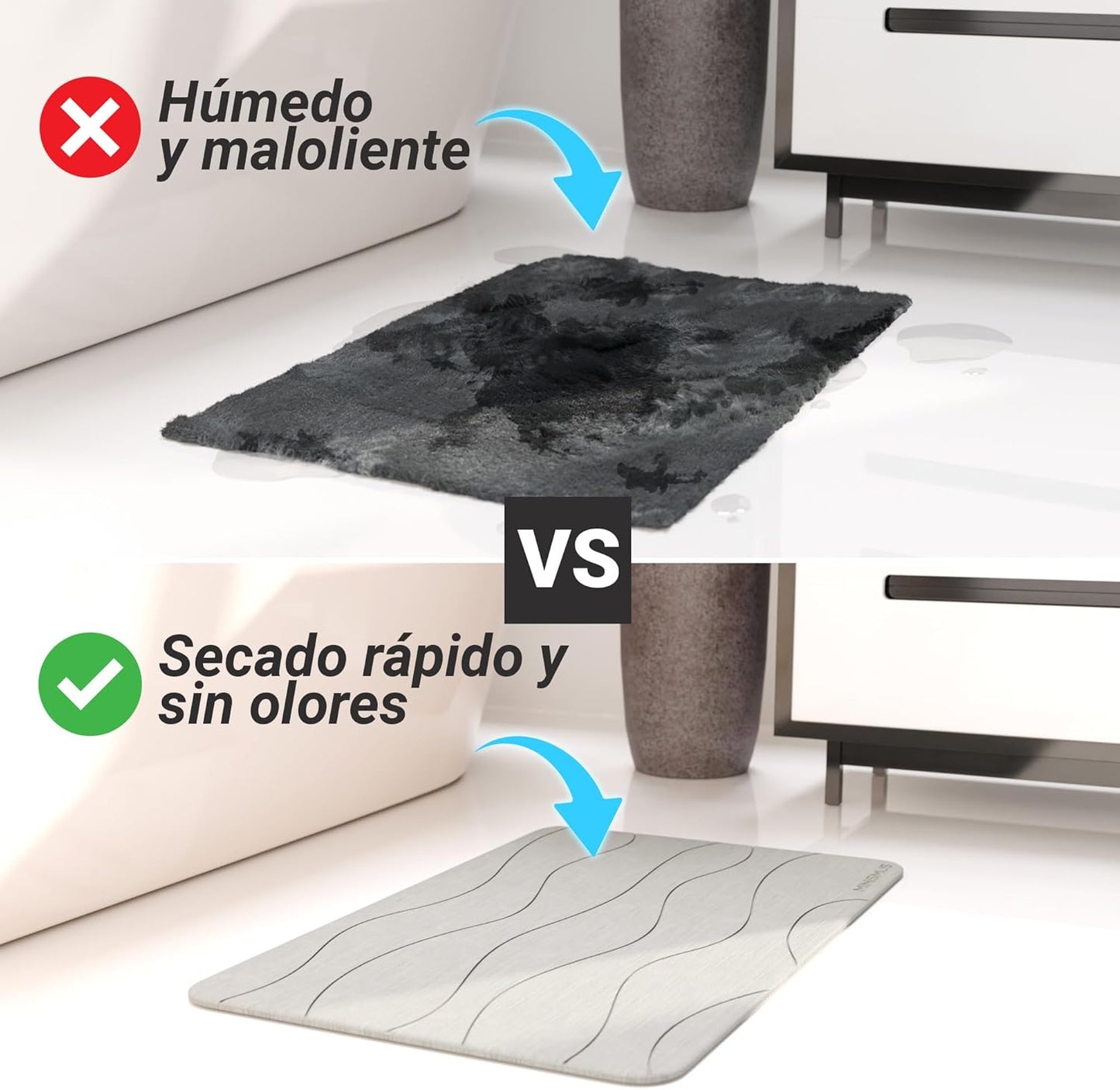 Alfombra de Baño de Piedra Diatomita