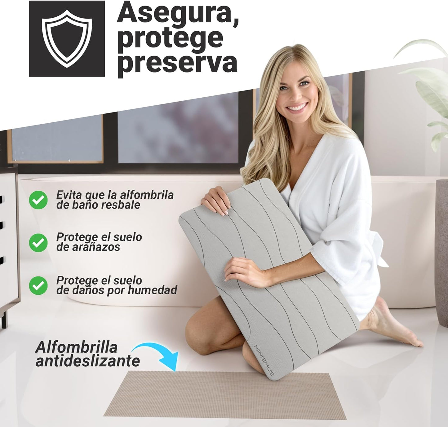 Alfombra de Baño de Piedra Diatomita