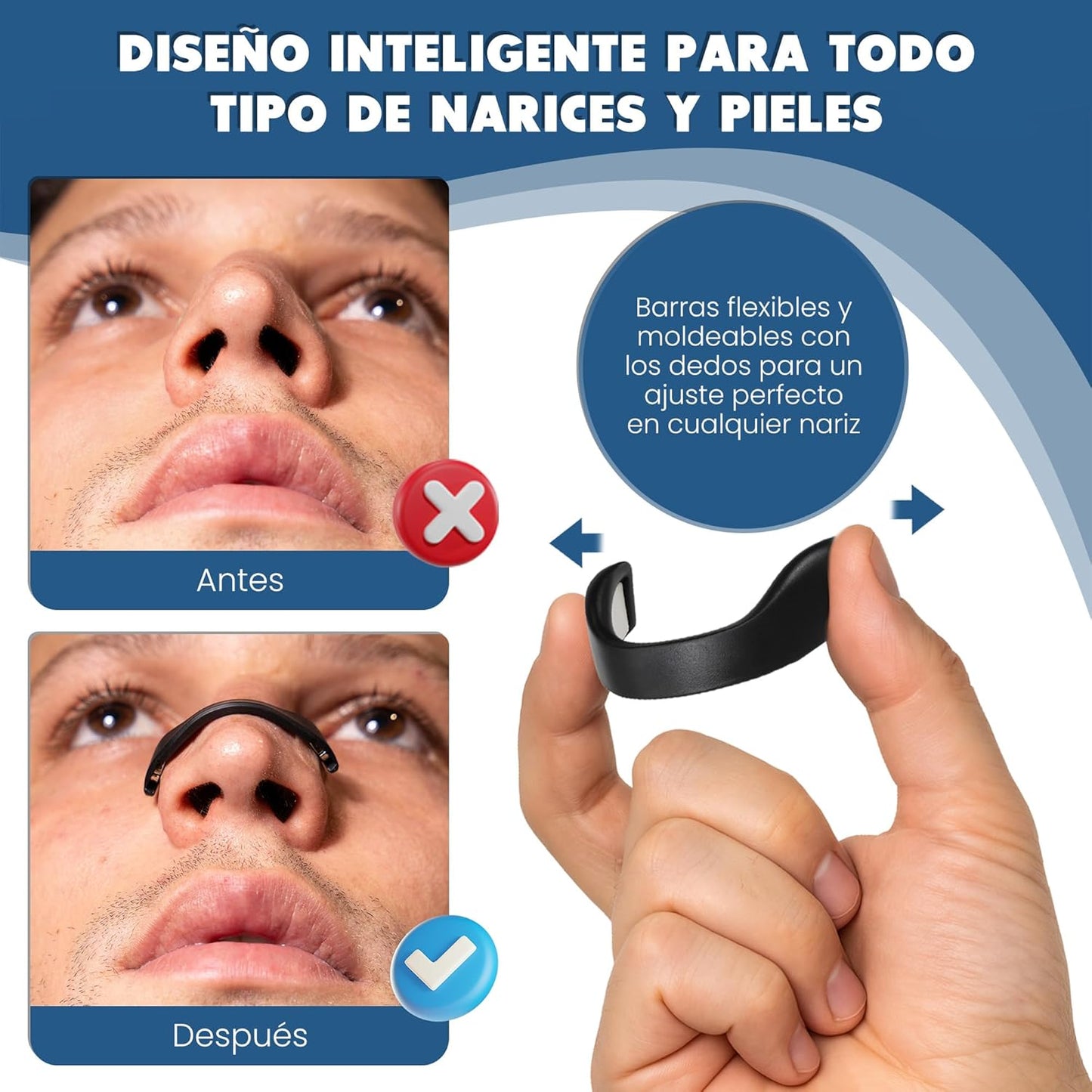clearnoser® Tiras Nasales Magnéticas Premium – Mejora la Respiración y la Oxigenación, Antironquidos