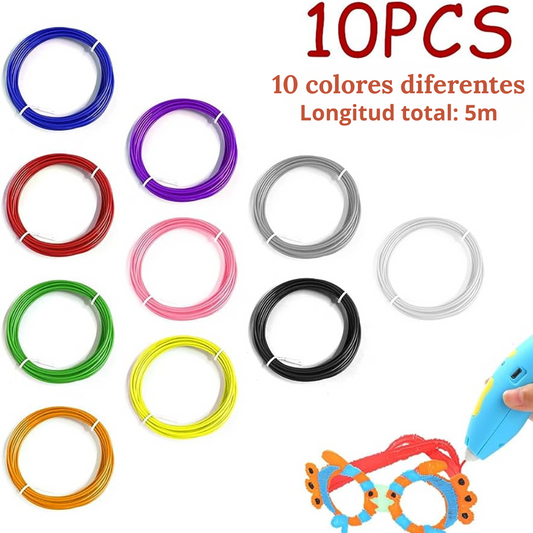 Pack de 10 filamentos, recambios.boligrafo 3D